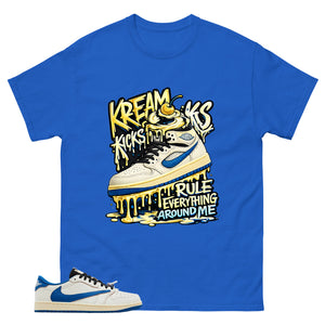 Cream Travis Scott Fragment Sail Military Blue 1s Shirt Kream Kicks Graphic