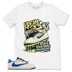 Cream Travis Scott Fragment Sail Military Blue 1s Shirt Kream Kicks Graphic