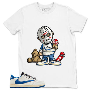 Cream Travis Scott Fragment Sail Military Blue 1s Shirt Little Jason Graphic