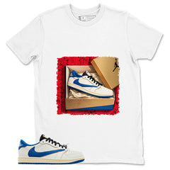 Cream Travis Scott Fragment Sail Military Blue 1s Shirt New Kicks Graphic