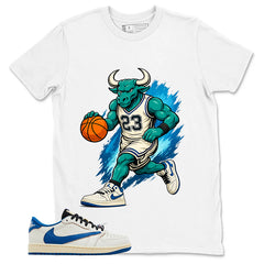 Cream Travis Scott Fragment Sail Military Blue 1s Shirt Raging Bull Graphic