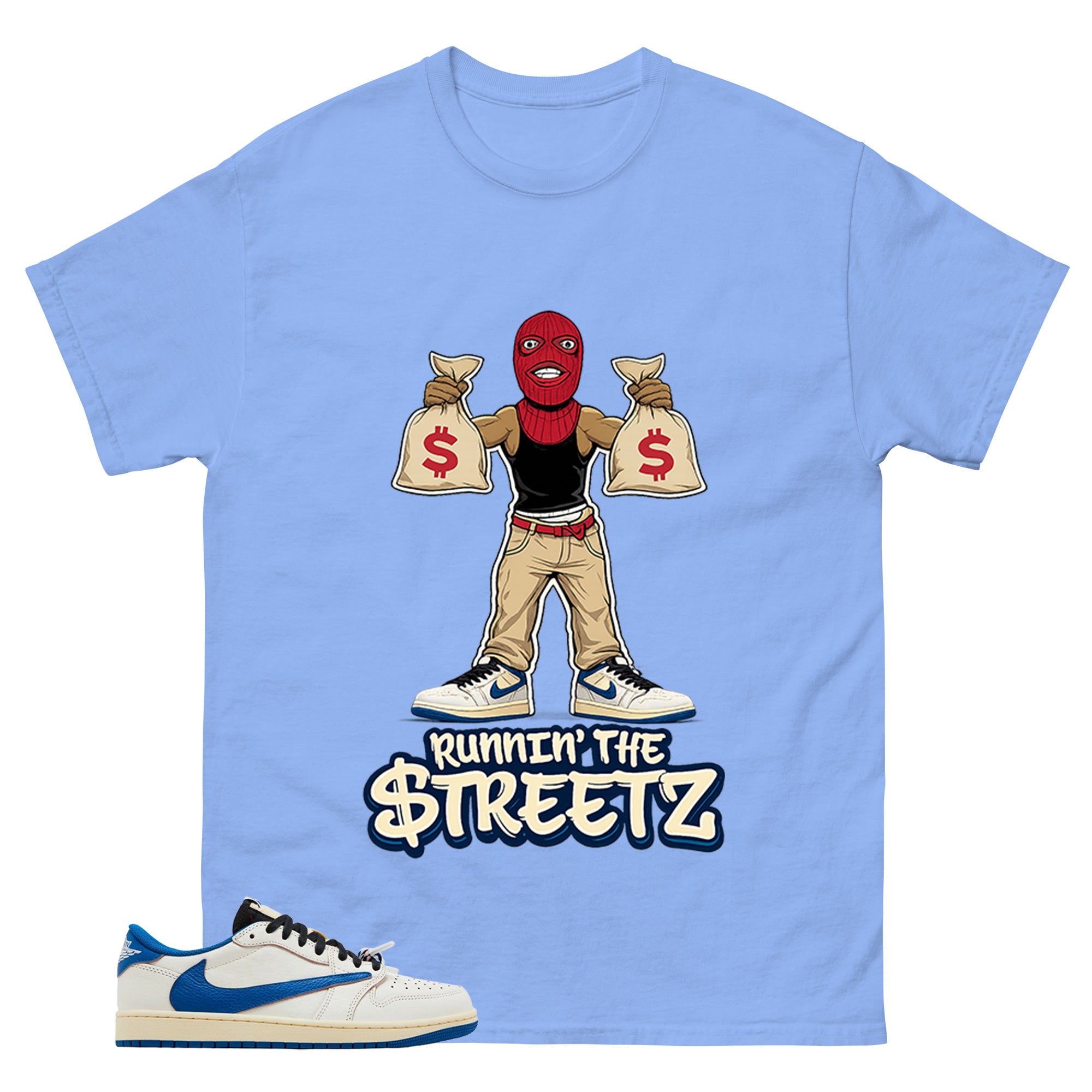 Cream Travis Scott Fragment Sail Military Blue 1s Shirt Runnin The Street Graphic