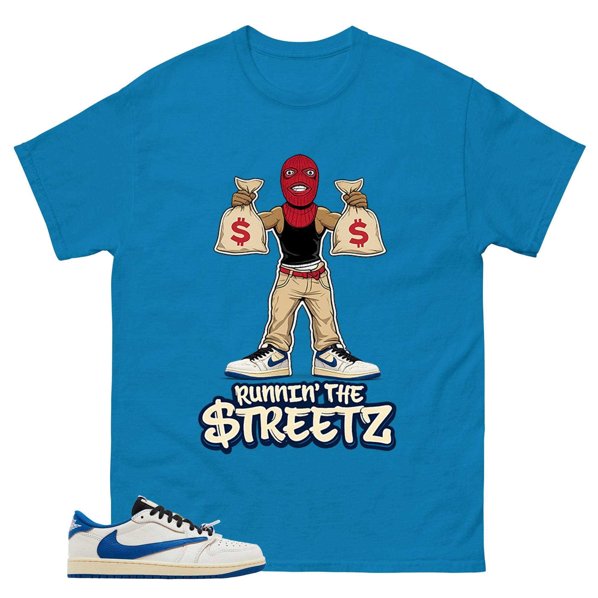 Cream Travis Scott Fragment Sail Military Blue 1s Shirt Runnin The Street Graphic