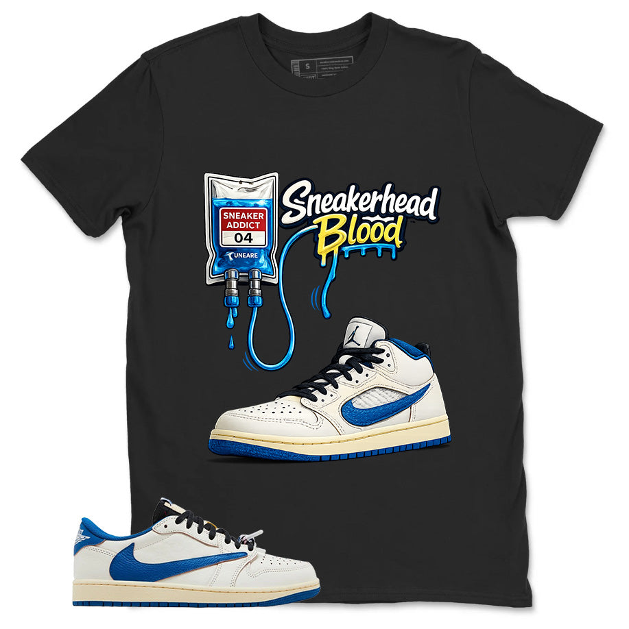 Cream Travis Scott Fragment Sail Military Blue 1s Shirt Sneakerhead Blood Graphic
