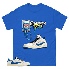 Cream Travis Scott Fragment Sail Military Blue 1s Shirt Sneakerhead Blood Graphic