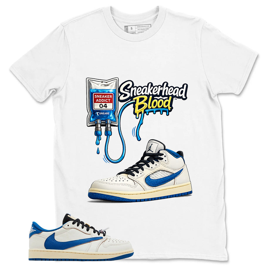 Cream Travis Scott Fragment Sail Military Blue 1s Shirt Sneakerhead Blood Graphic