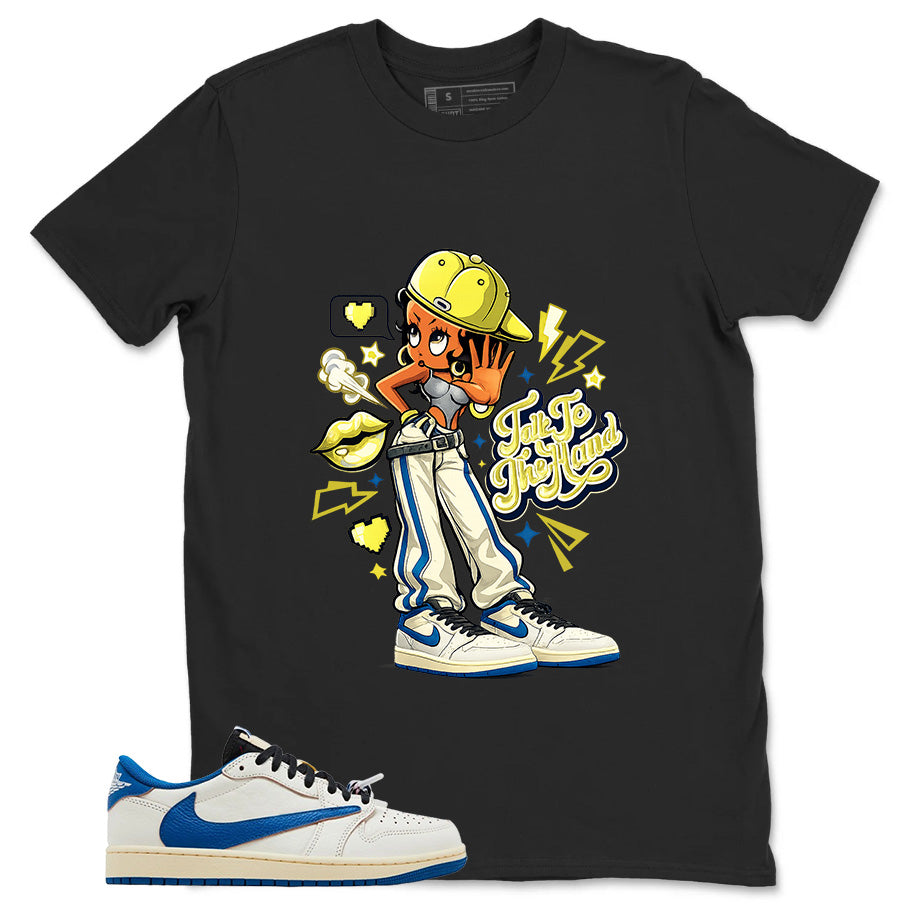 Cream Travis Scott Fragment Sail Military Blue 1s Shirt Talk To The Hand Graphic