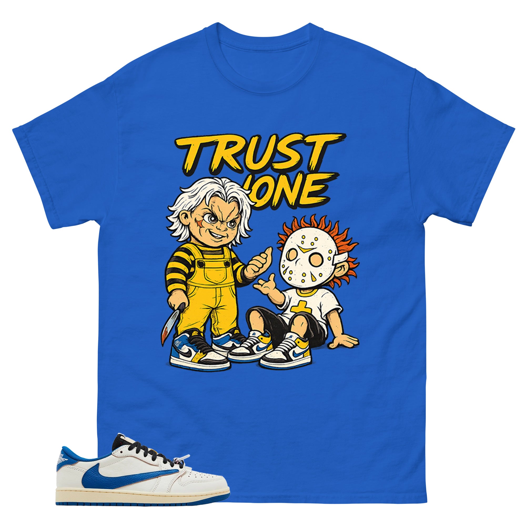 Cream Travis Scott Fragment Sail Military Blue 1s Shirt Trust None Graphic