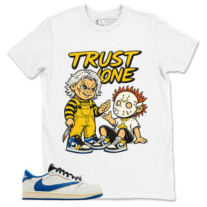 Cream Travis Scott Fragment Sail Military Blue 1s Shirt Trust None Graphic
