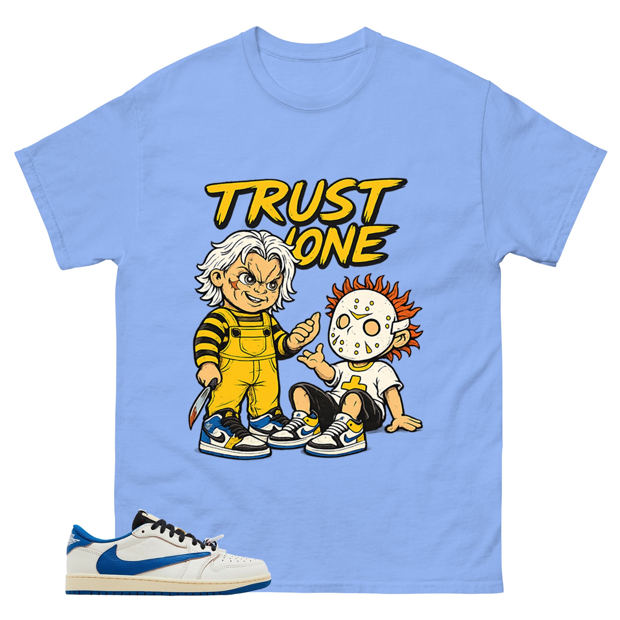 Cream Travis Scott Fragment Sail Military Blue 1s Shirt Trust None Graphic