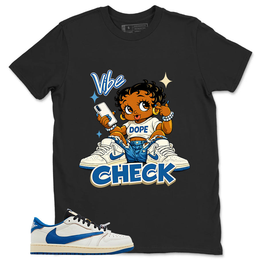 Cream Travis Scott Fragment Sail Military Blue 1s Shirt Vibe Check Graphic