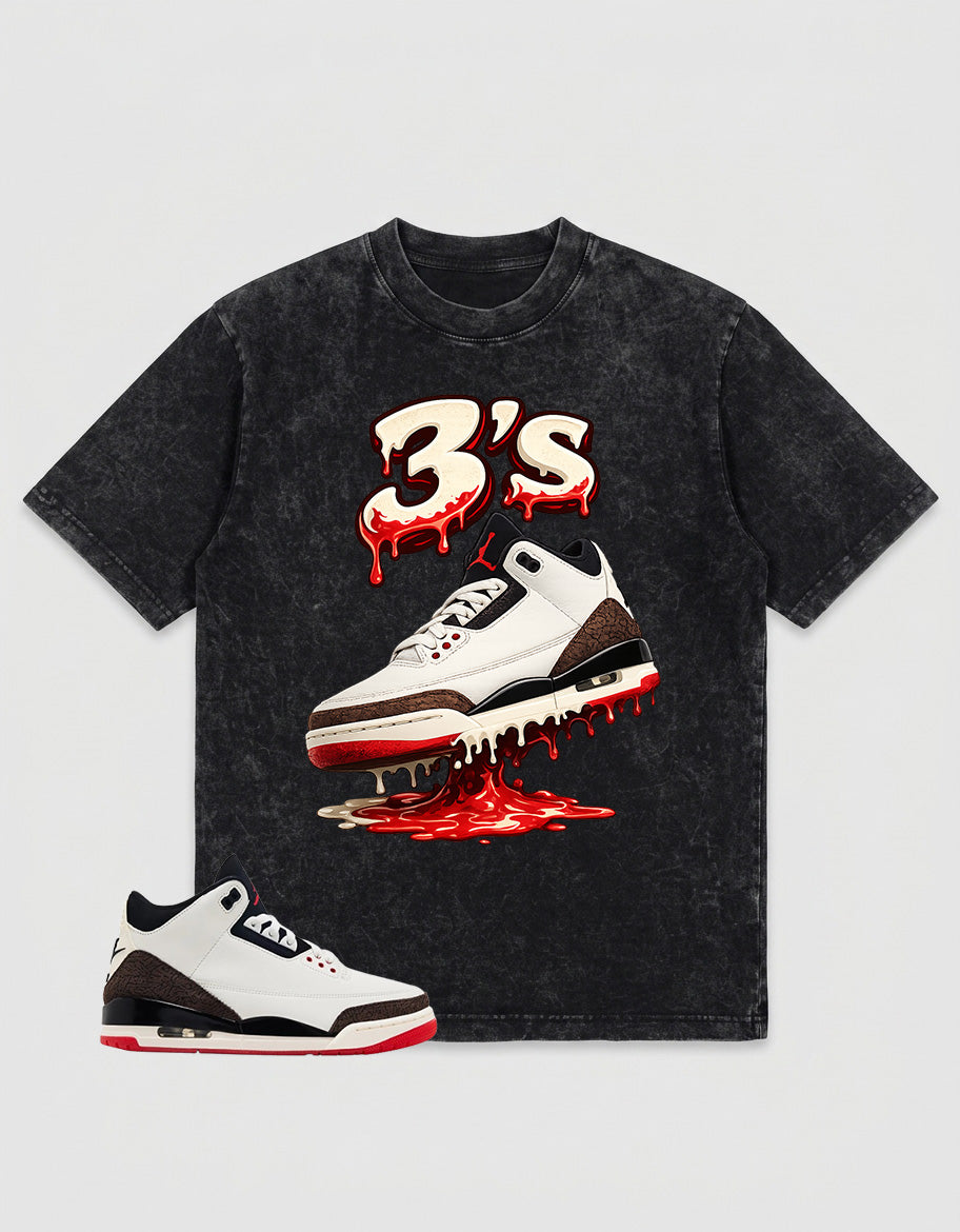 Cream World’s Best Dad 3s Zadago Washed T-shirt 3's Dripping Graphic