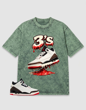 Cream World’s Best Dad 3s Zadago Washed T-shirt 3's Dripping Graphic