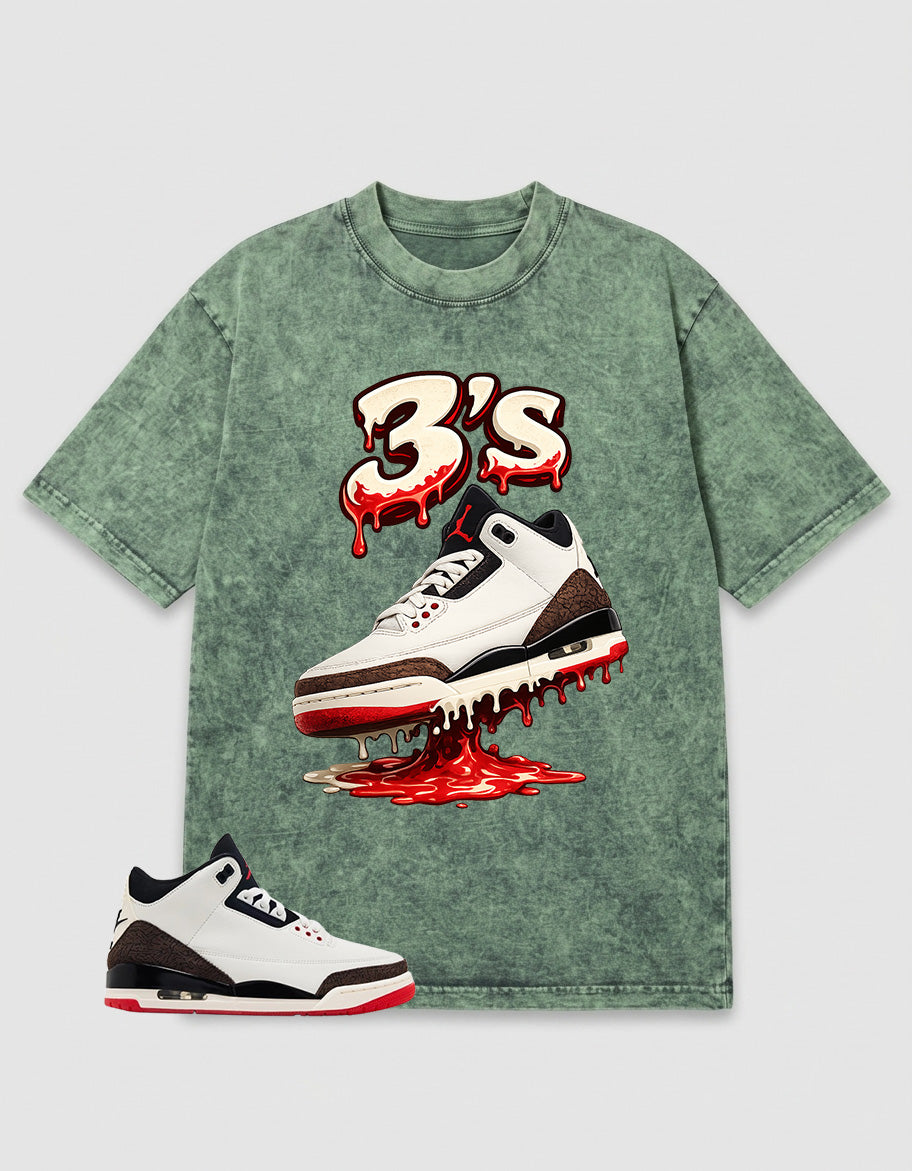 Cream World’s Best Dad 3s Zadago Washed T-shirt 3's Dripping Graphic