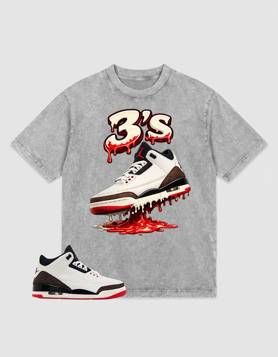 Cream World’s Best Dad 3s Zadago Washed T-shirt 3's Dripping Graphic