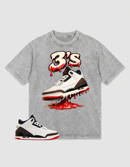 Cream World’s Best Dad 3s Zadago Washed T-shirt 3's Dripping Graphic