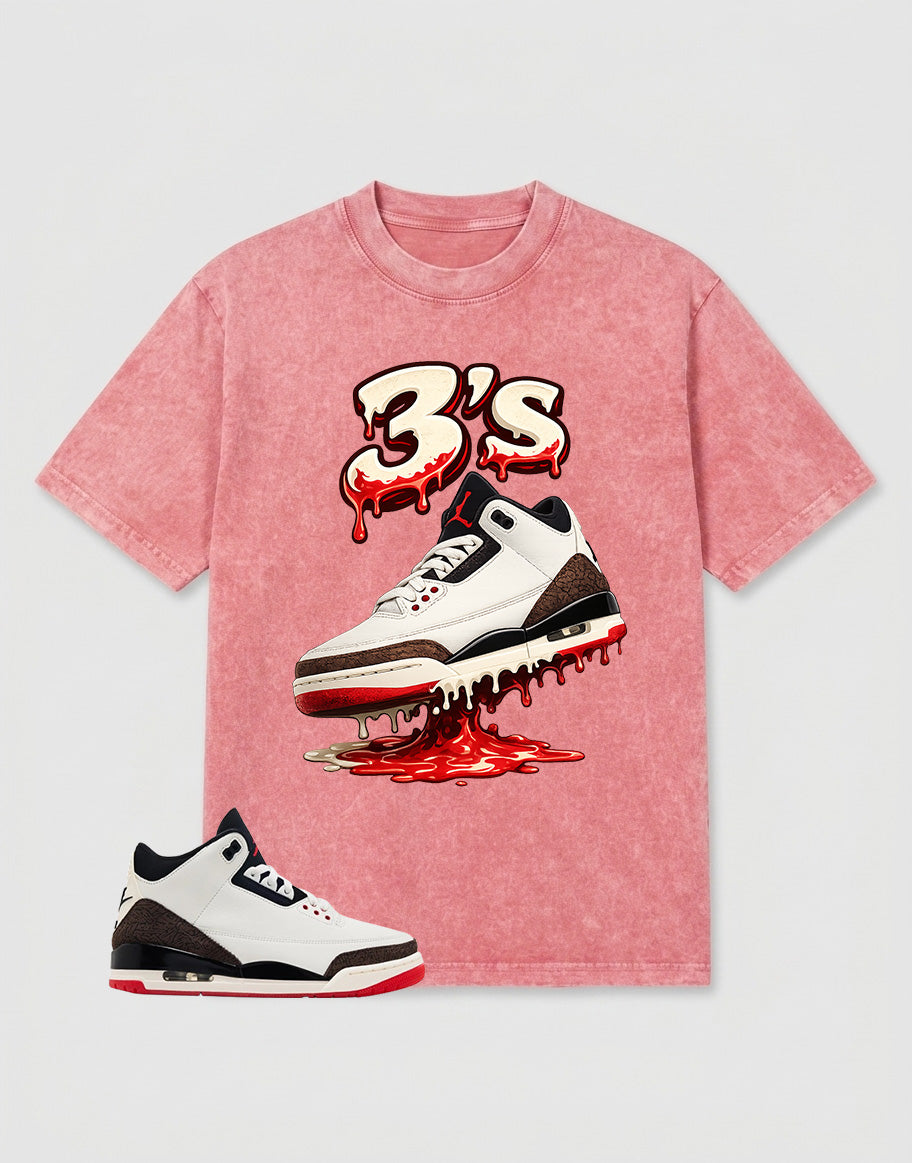 Cream World’s Best Dad 3s Zadago Washed T-shirt 3's Dripping Graphic