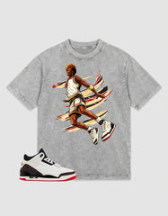 Cream World’s Best Dad 3s Zadago Washed T-shirt Air Ball Graphic