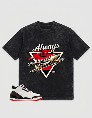 Cream World’s Best Dad 3s Zadago Washed T-shirt Always Fly Graphic