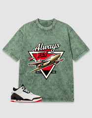 Cream World’s Best Dad 3s Zadago Washed T-shirt Always Fly Graphic