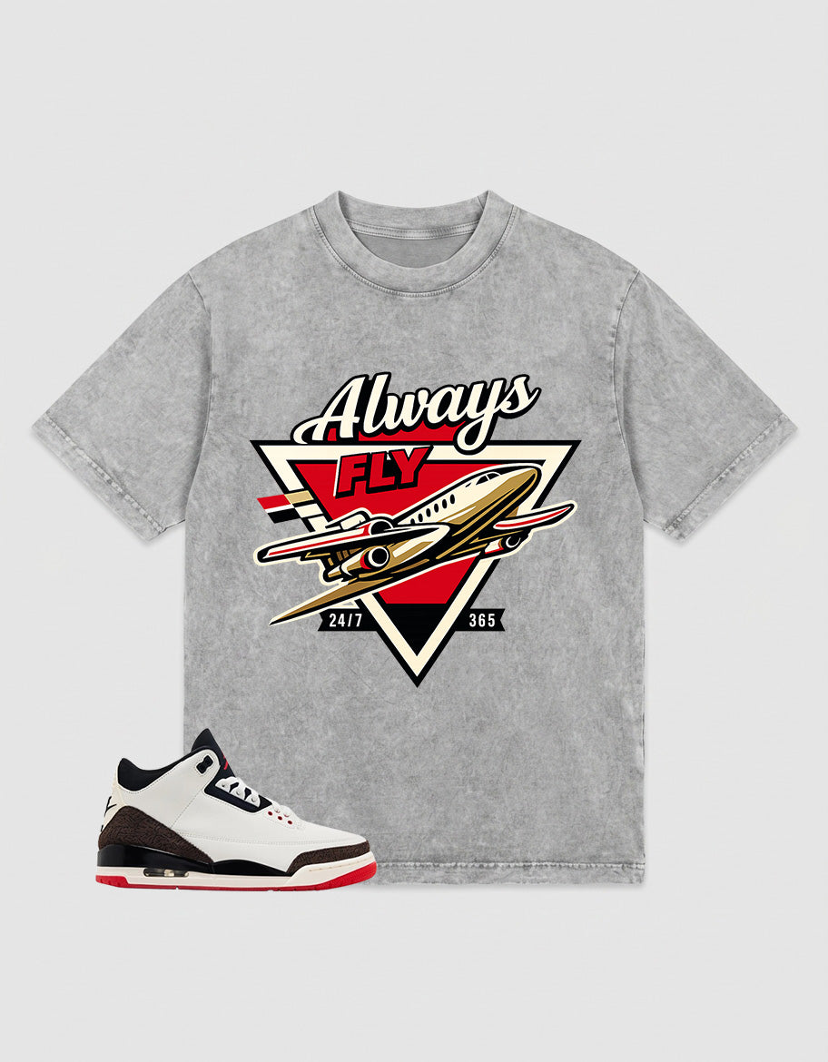 Cream World’s Best Dad 3s Zadago Washed T-shirt Always Fly Graphic