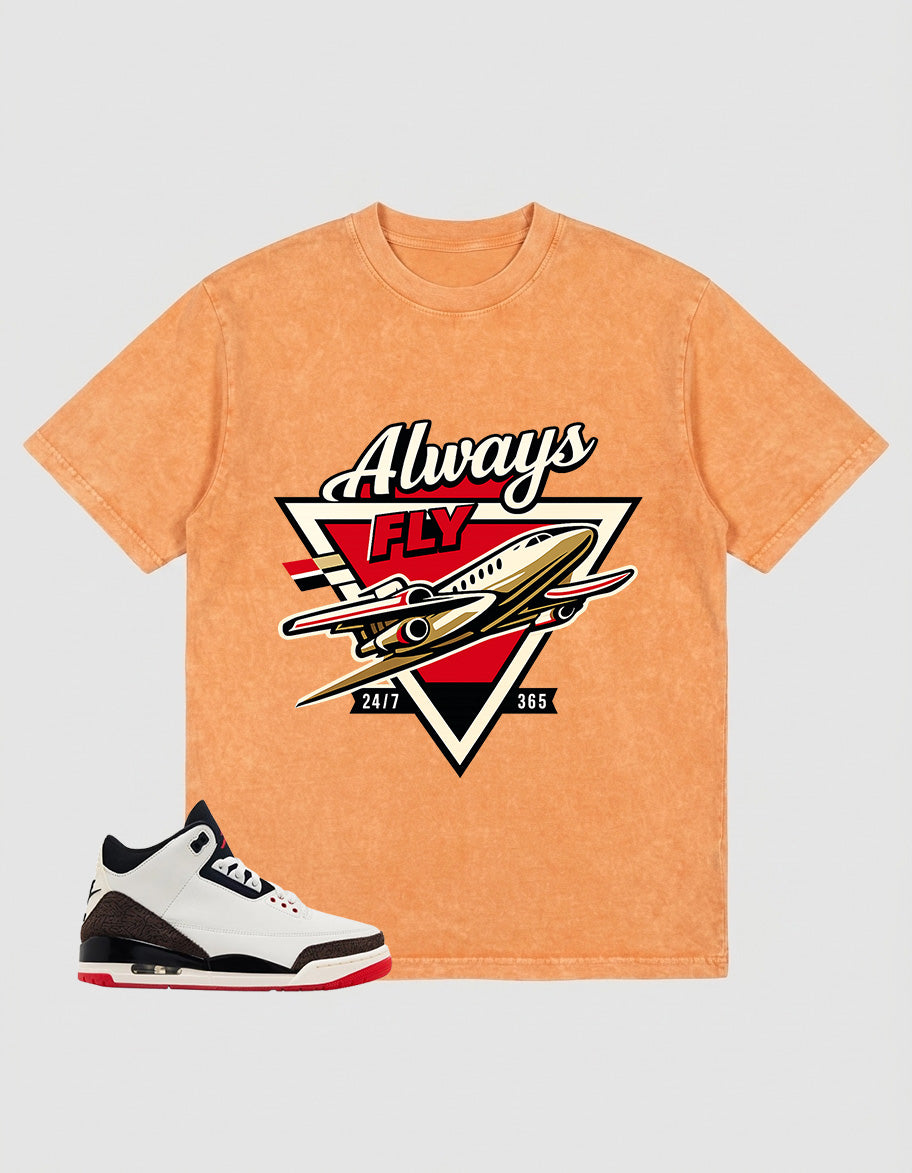 Cream World’s Best Dad 3s Zadago Washed T-shirt Always Fly Graphic
