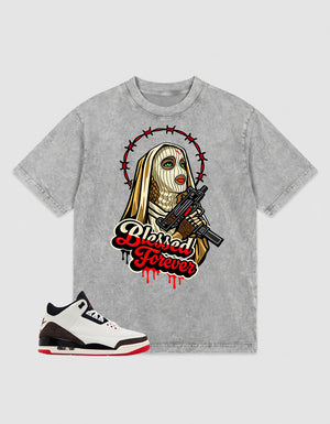 Cream World’s Best Dad 3s Zadago Washed T-shirt Blessed Forever Graphic