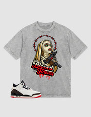 Cream World’s Best Dad 3s Zadago Washed T-shirt Blessed Forever Graphic