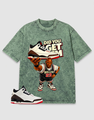 Cream World’s Best Dad 3s Zadago Washed T-shirt Did You Get Em Graphic