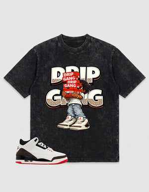 Cream World’s Best Dad 3s Zadago Washed T-shirt Drip Gang Graphic