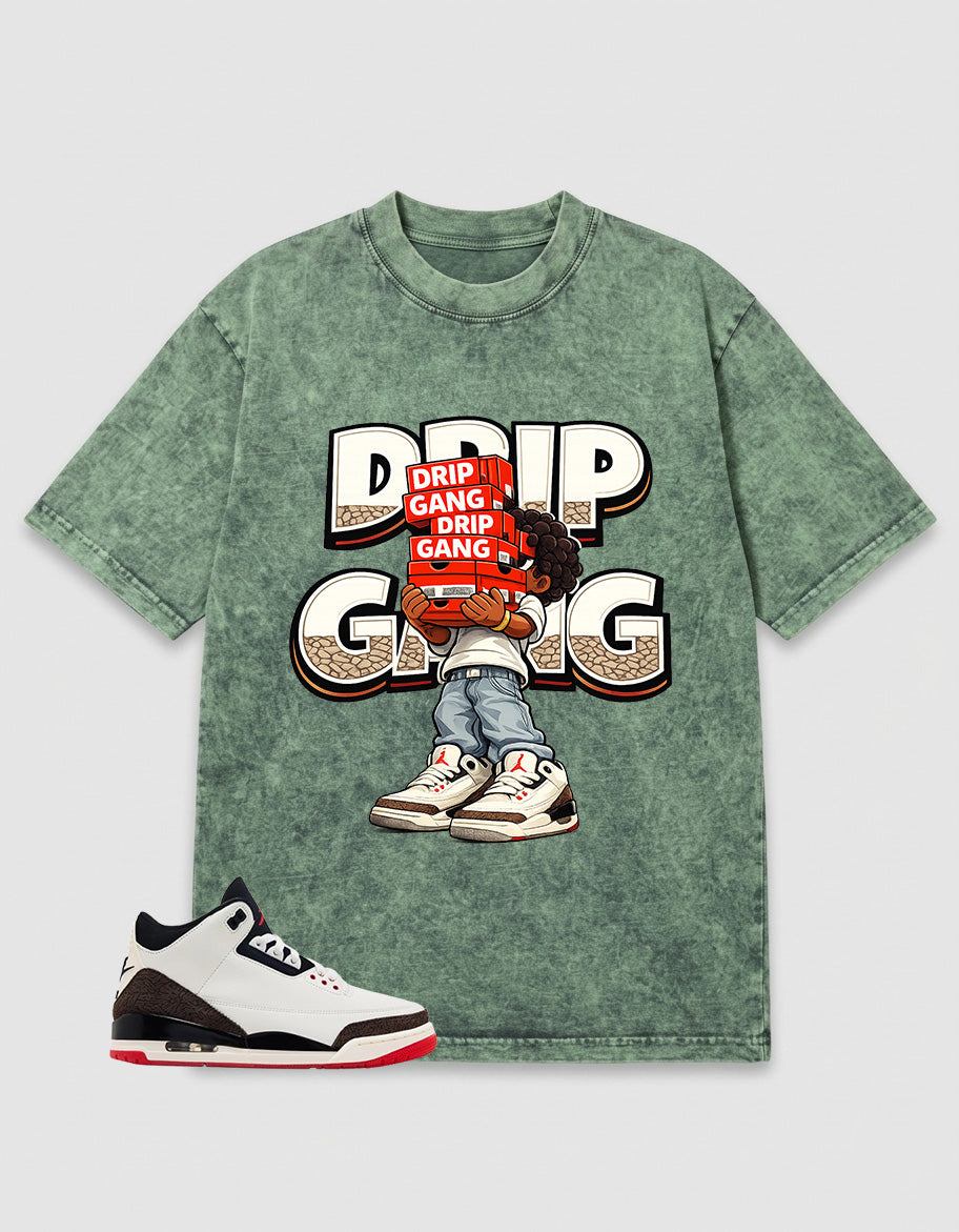 Cream World’s Best Dad 3s Zadago Washed T-shirt Drip Gang Graphic
