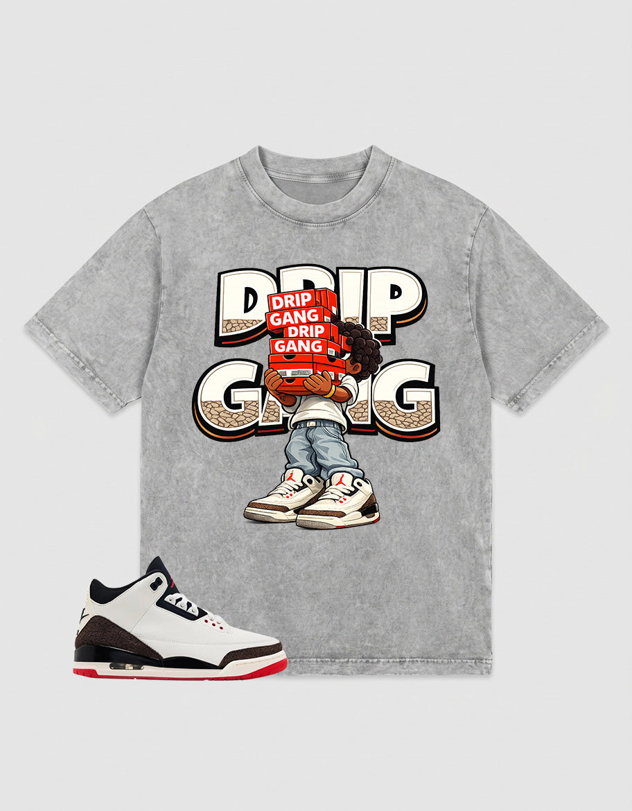Cream World’s Best Dad 3s Zadago Washed T-shirt Drip Gang Graphic