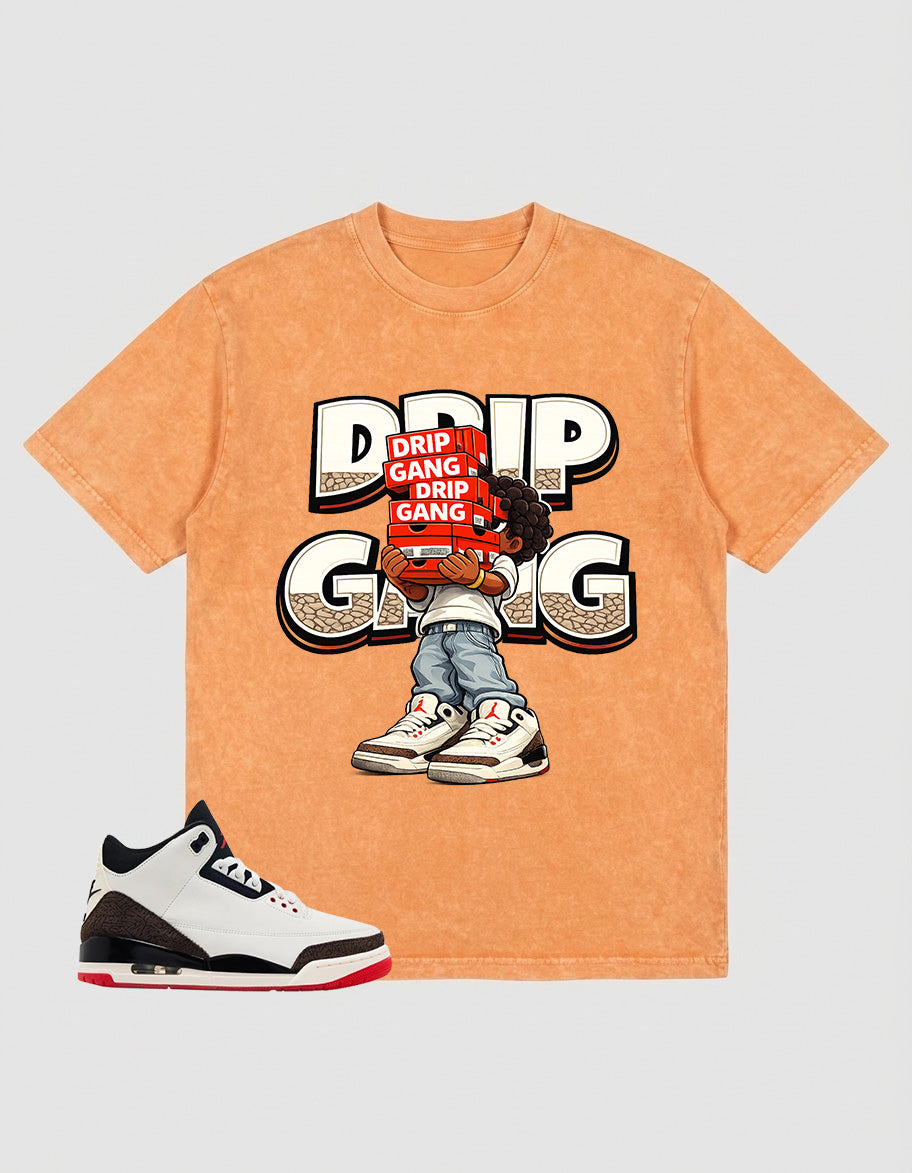 Cream World’s Best Dad 3s Zadago Washed T-shirt Drip Gang Graphic