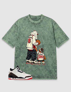 Cream World’s Best Dad 3s Zadago Washed T-shirt Father & Son Best Friend Graphic