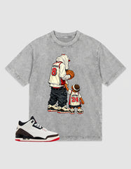 Cream World’s Best Dad 3s Zadago Washed T-shirt Father & Son Best Friend Graphic