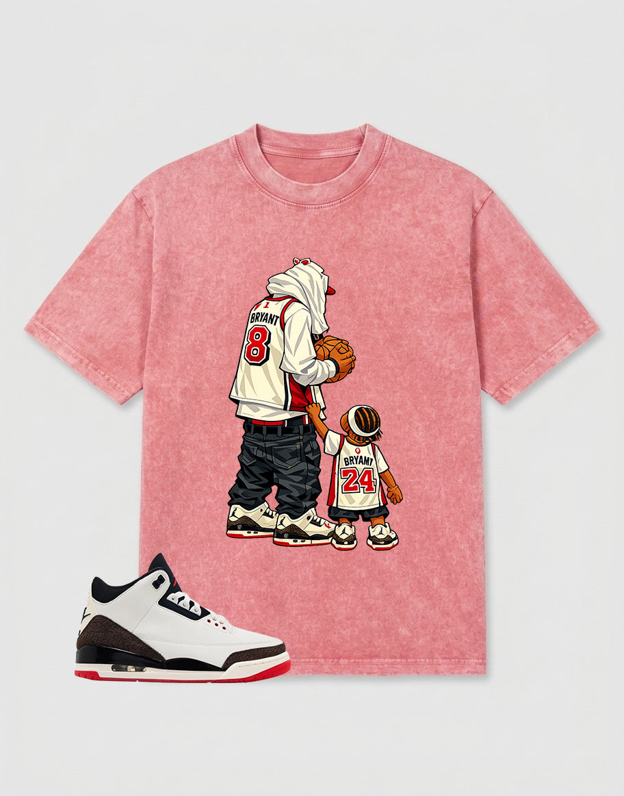Cream World’s Best Dad 3s Zadago Washed T-shirt Father & Son Best Friend Graphic