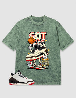 Cream World’s Best Dad 3s Zadago Washed T-shirt Got 'Em Bread Graphic