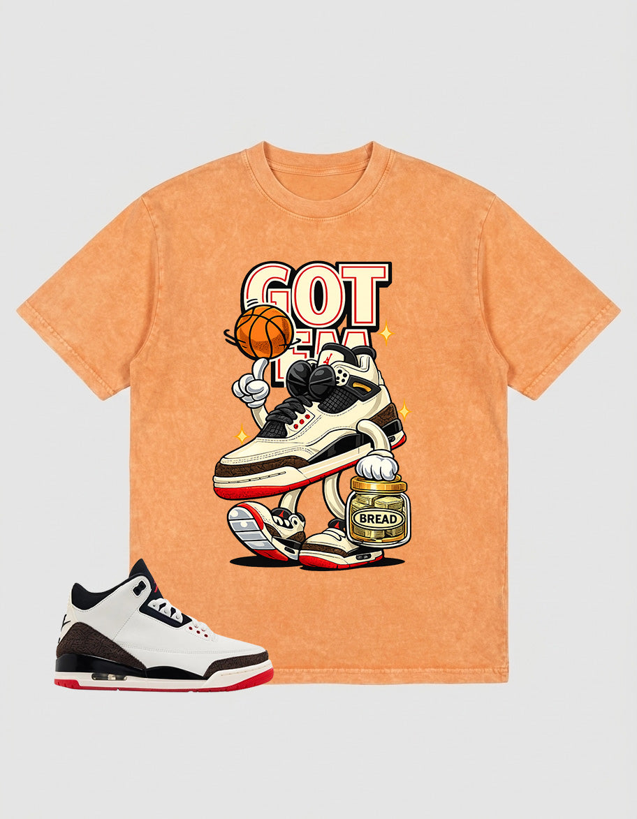 Cream World’s Best Dad 3s Zadago Washed T-shirt Got 'Em Bread Graphic