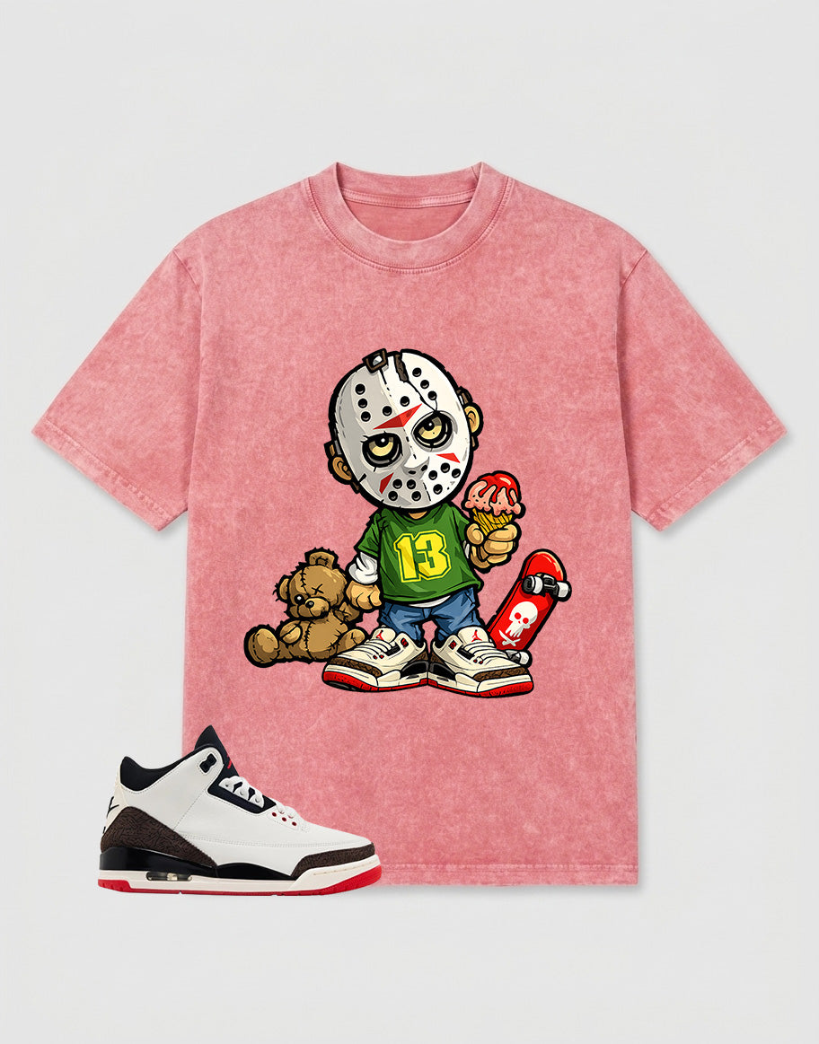 Cream World’s Best Dad 3s Zadago Washed T-shirt Little Jason Graphic
