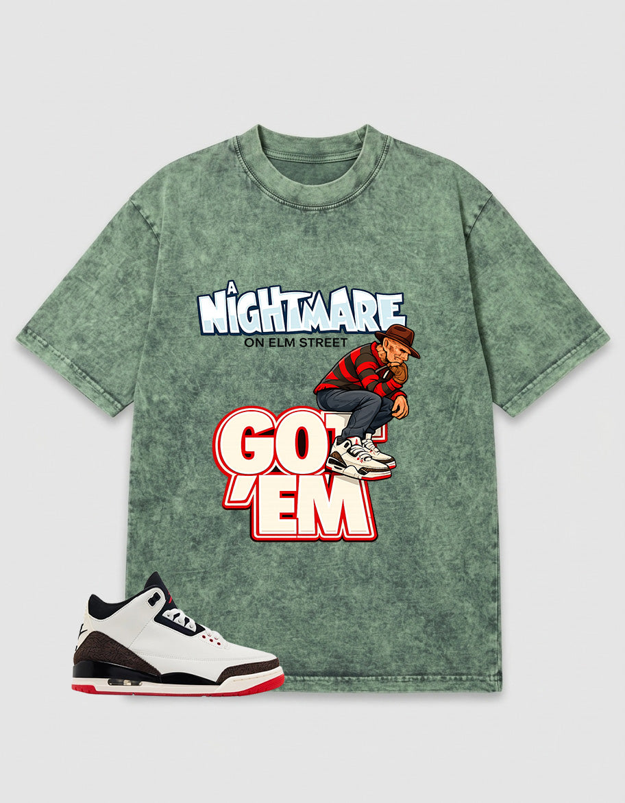 Cream World’s Best Dad 3s Zadago Washed T-shirt Nightmare On Elm Street Graphic