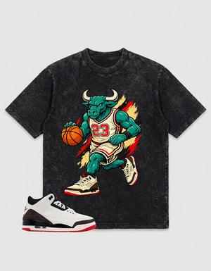 Cream World’s Best Dad 3s Zadago Washed T-shirt Raging Bull Graphic