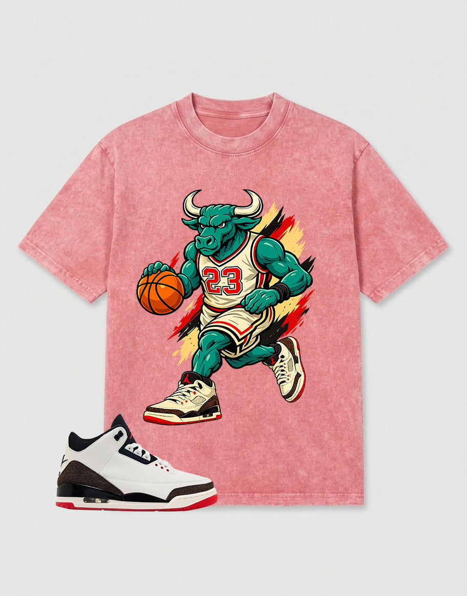 Cream World’s Best Dad 3s Zadago Washed T-shirt Raging Bull Graphic