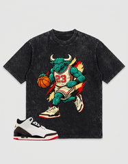 Cream World’s Best Dad 3s Zadago Washed T-shirt Raging Bull Graphic
