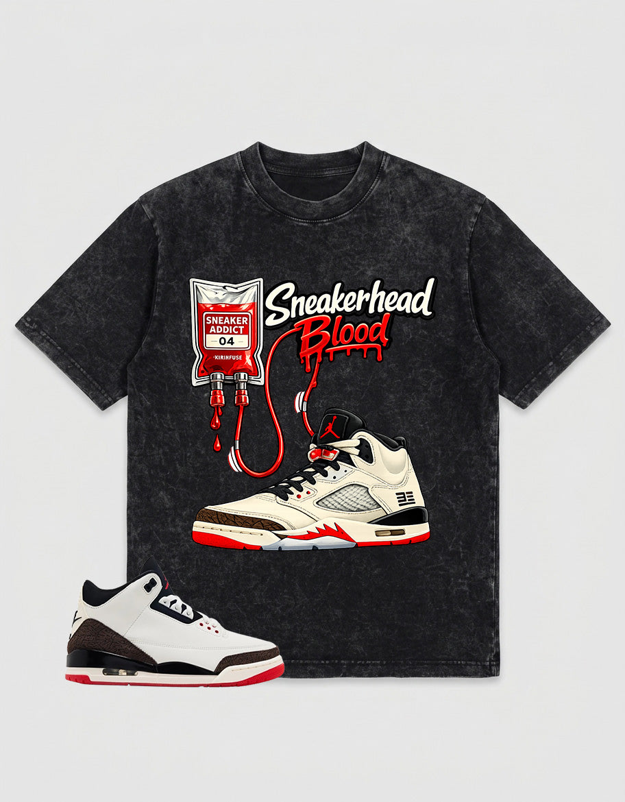 Cream World’s Best Dad 3s Zadago Washed T-shirt Sneakerhead Blood Graphic