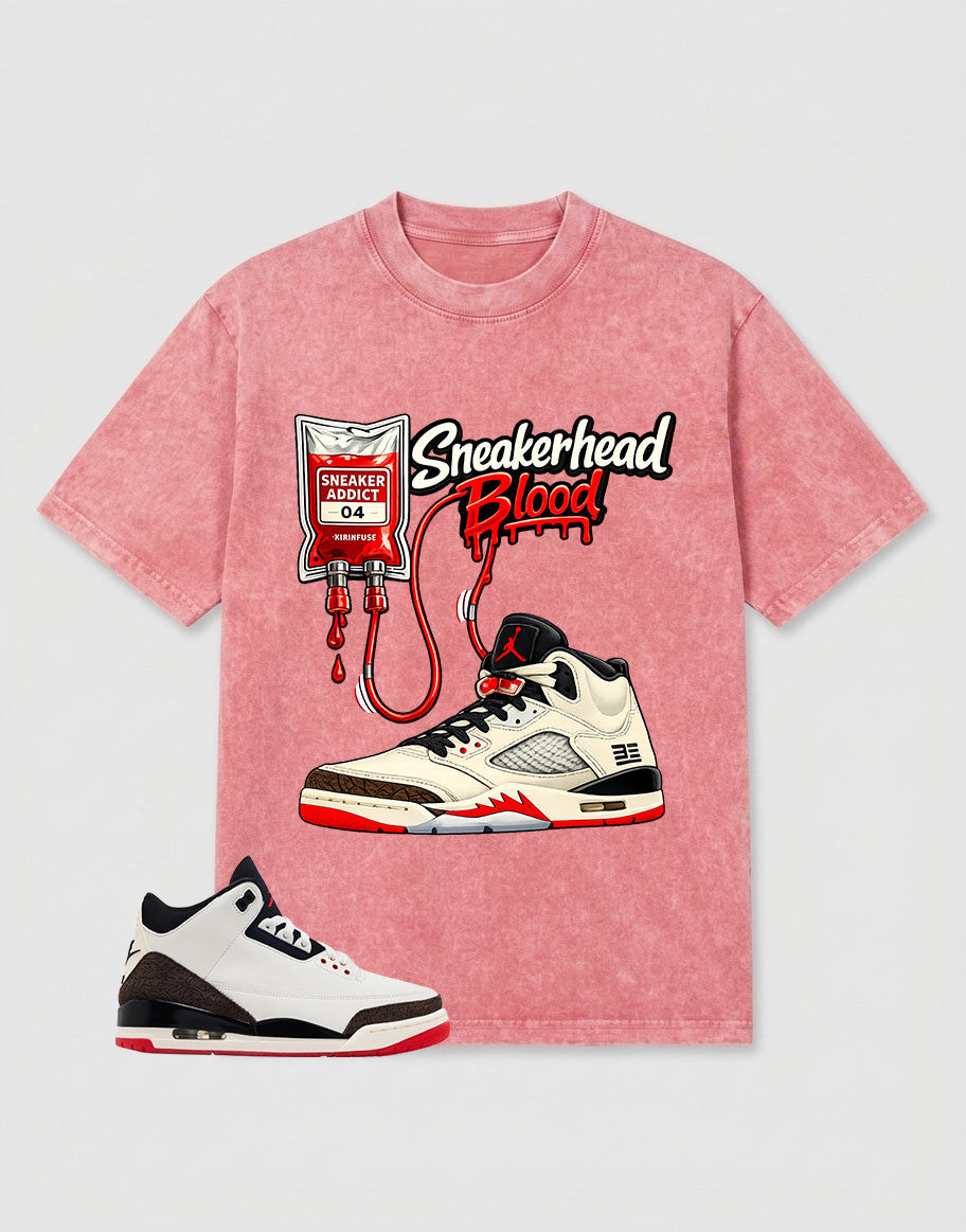 Cream World’s Best Dad 3s Zadago Washed T-shirt Sneakerhead Blood Graphic