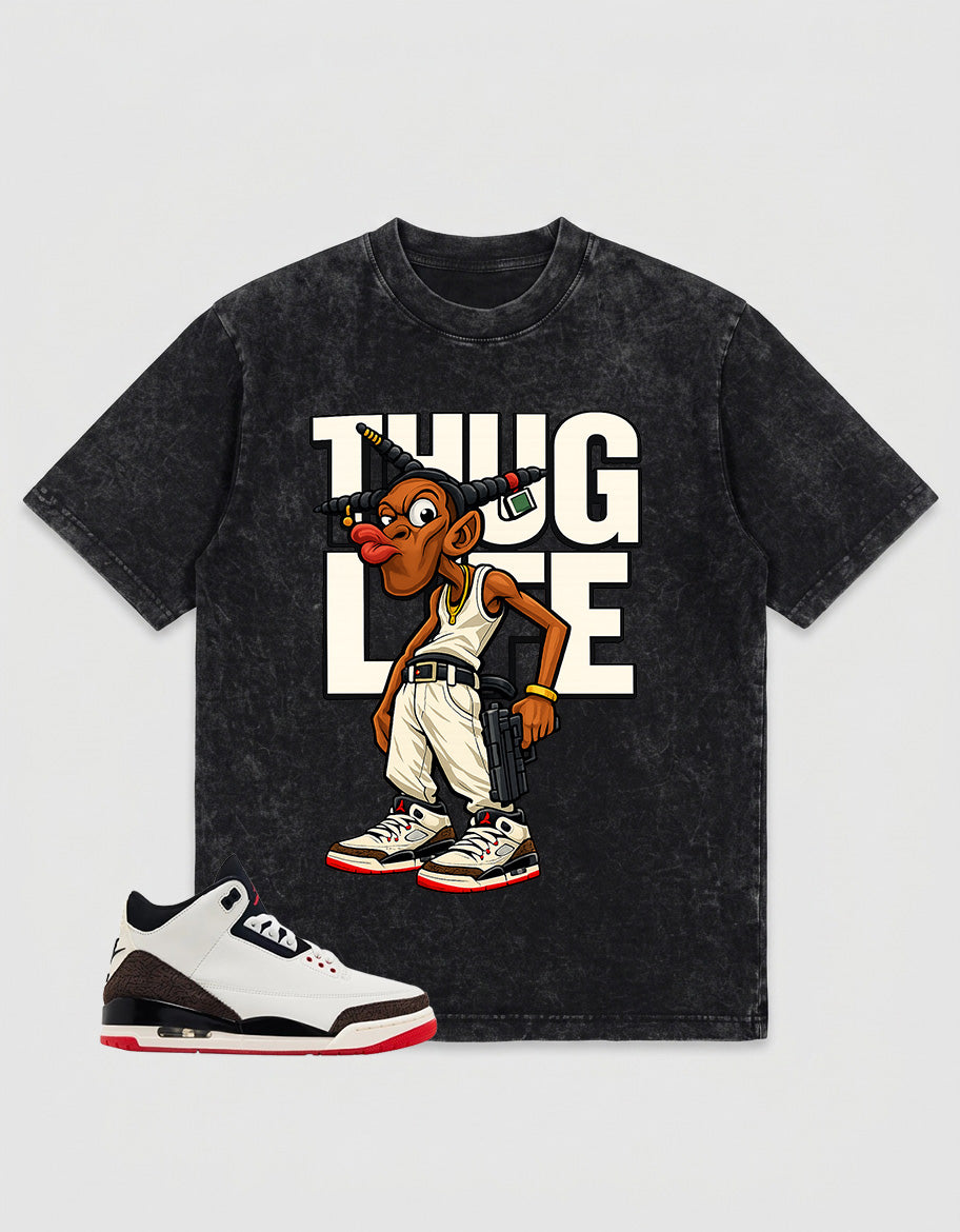 Cream World’s Best Dad 3s Zadago Washed T-shirt Thug Life Graphic