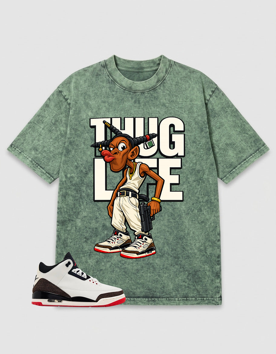 Cream World’s Best Dad 3s Zadago Washed T-shirt Thug Life Graphic