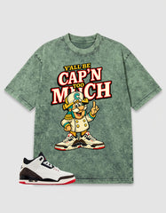 Cream World’s Best Dad 3s Zadago Washed T-shirt Y'all Be Cap'n Too Much Graphic