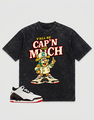 Cream World’s Best Dad 3s Zadago Washed T-shirt Y'all Be Cap'n Too Much Graphic