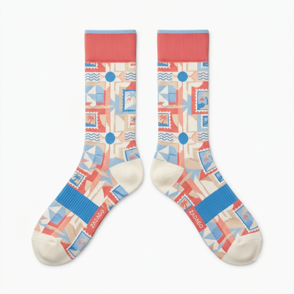 Crimson Bliss Socks – DJ Khaled x Air Jordan 5 Inspired Mid-Calf Unisex Crew Socks